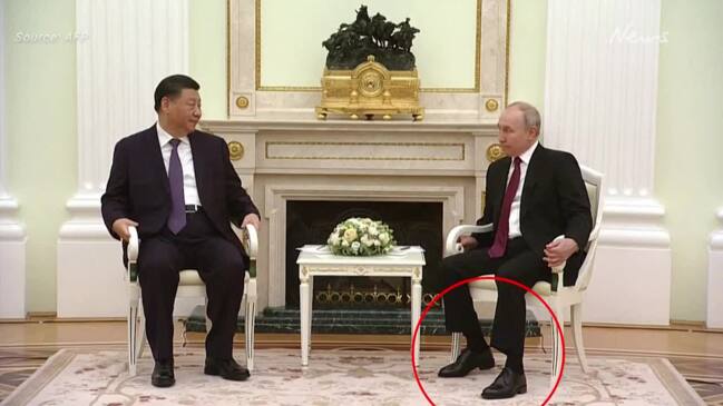 Putin squirms while meeting Xi JinPing