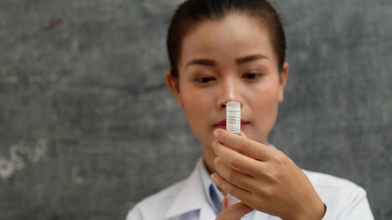 A JE vaccine given at an immunisation session held in Vientiane, Laos in 2015. Picture: Supplied