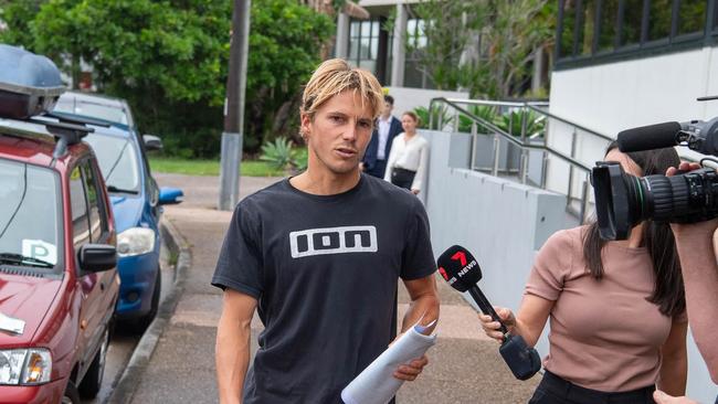 Connor John Christopher Lyons leaves Maroochydore Court House. Picture: Patrick Woods.