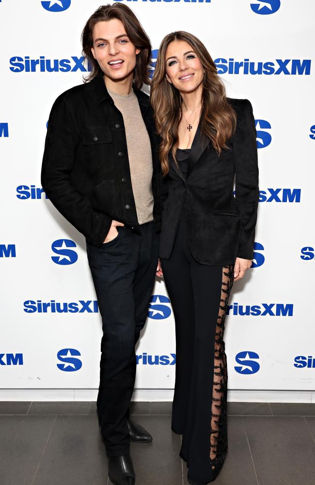 Damian Hurley and Elizabeth Hurley visit the SiriusXM Studios. Picture: Cindy Ord/Getty Images