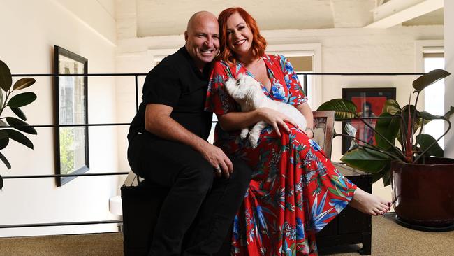 Horton with husband Darren at their home in Sydney. (Picture: AAP Image/Keri Megelus)