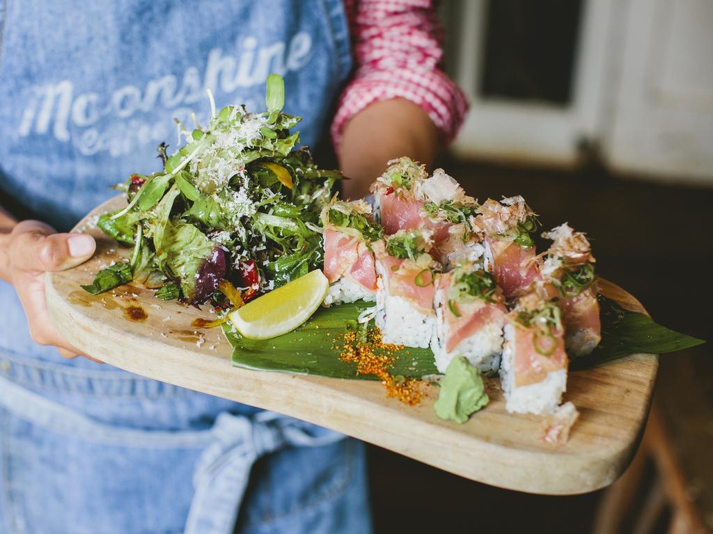 Sushi and salad board from Doma Cafe, Federal. Picture: Destination NSW