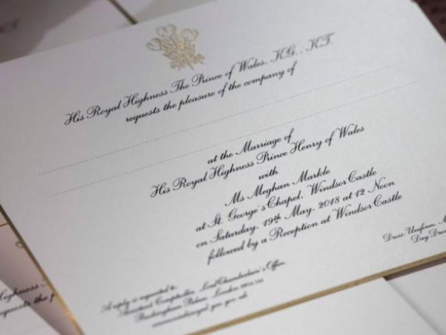 The wedding invitations were sent out last week. Picture: Supplied
