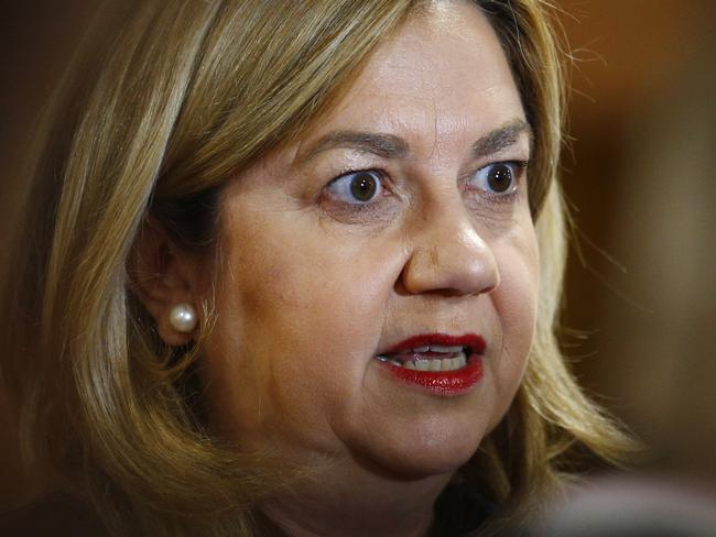 BRISBANE, AUSTRALIA - NewsWire Photos AUGUST 21, 2023: Queensland Premier Annastacia Palaszczuk speaks to the media before the Labor caucus meeting in Brisbane. Picture: NCA NewsWire/Tertius Pickard