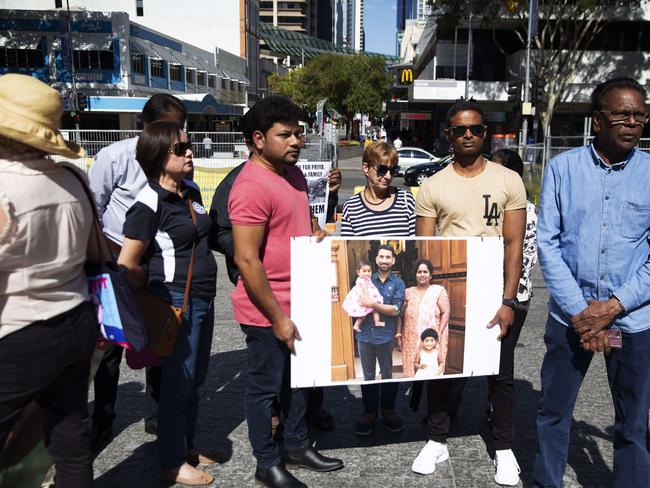 Protesters at King George Square. Picture: AAP Image/Attila Csaszar