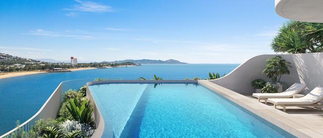 An artist’s impression of the view from Townsville’s Marina Residences, towards The Strand. Picture: Supplied.