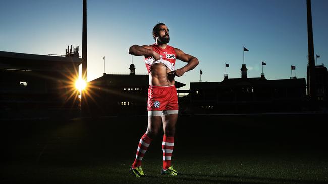 The league has apologised for not doing enough to support Adam Goodes as he dealt with racist abuse at the end of his career. Picture: Phil Hillyard