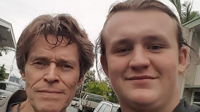 Actor Willem Dafoe at the Gold Coast Organic Farmers Market at Miami State High School on Mother’s Day on Sunday. Picture: Facebook.