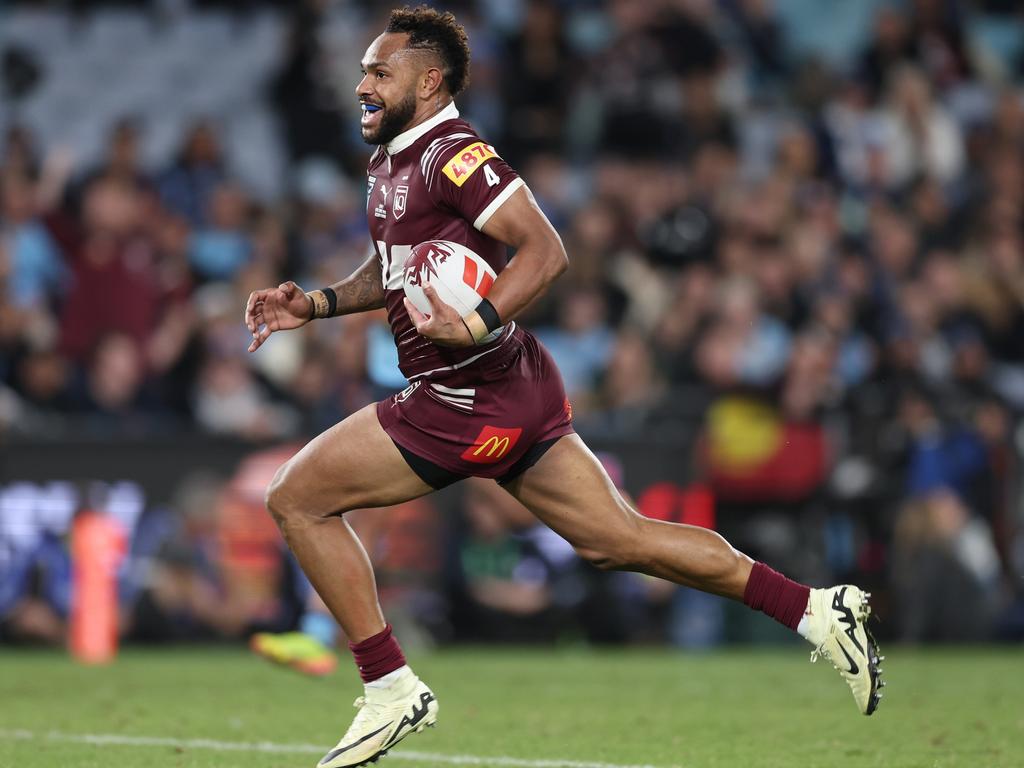 Maroons excitement machine Hamiso Tabuai-Fidow. Picture: Matt King/Getty Images