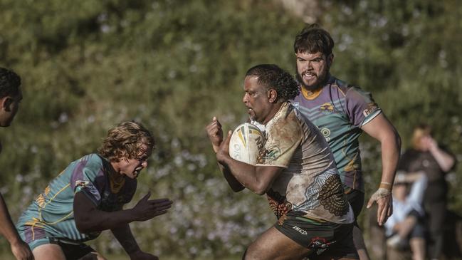 Alwyn Roberts playing for the Northern United Dirawongs against the Evans Head Bombers. The Dirawongs have struggled with player numbers this season. Pic: Northern United RLFC.