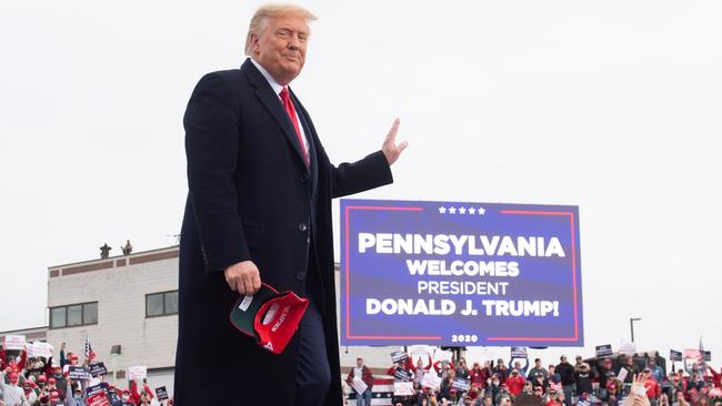 ‘He’s not going to die wondering’: Donald Trump at a rally in Martinsburg, Pennsylvania. Picture: AFP