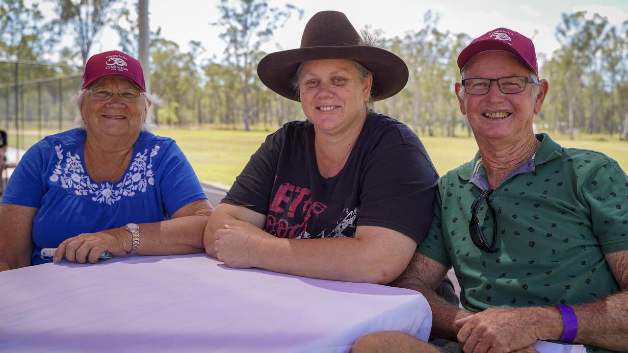 Ann McLeod, Amanda McLeod and Noel McLeod, all of Bloomsbury at the 40th birthday celebrations of Coppabella State School. Mr McLeod was instrumental in the opening of the school. Picture: Heidi Petith