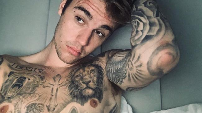 Justin Bieber has a vast array of tattoos. Picture: Instagram