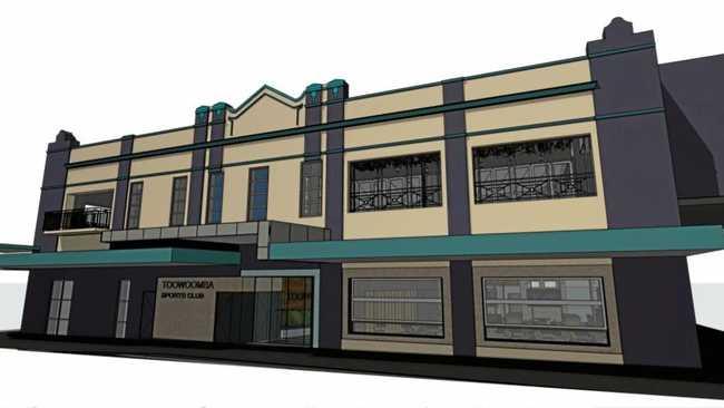 The proposed Toowoomba Sports Club Russell St facade.