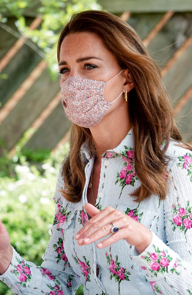 Catherine, the Duchess of Cambridge, at the Shire Hall Care Home, in Cardiff, Wales. Picture: Getty Images