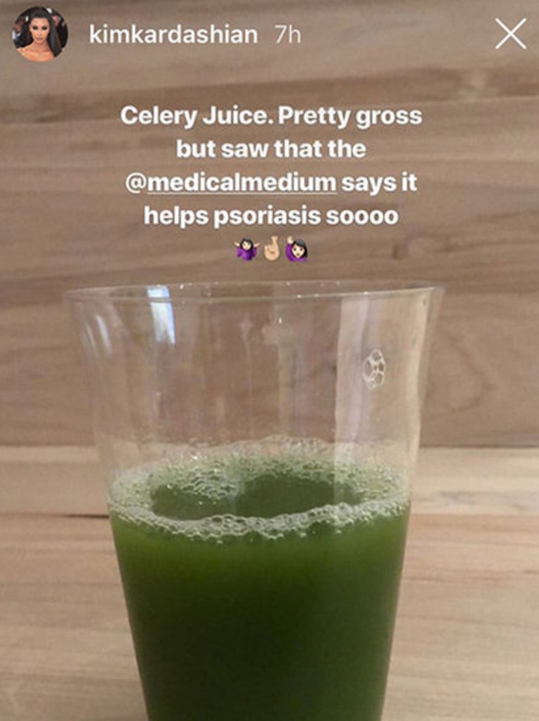 Kim Kardashian drinks it to cure her psoriasis. Picture: Instagram