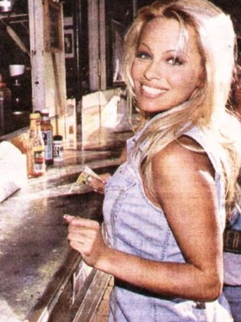 Pamela Anderson at Harry’s Cafe de Wheels. Picture: Supplied