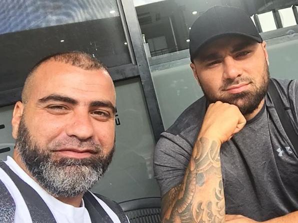WARNING. WEEKEND TELEGRAPHS SPECIAL.  MUST TALK WITH PIC ED JEFF DARMANIN BEFORE PUBLISHING.    40-year-old Taha Sabbagh (left) with Elite Fight Force gym owner Hany Sbat. Mr Sabbagh died on Thursday after being shot outside the gym in Sefton.