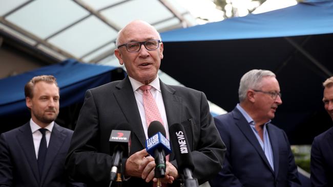 SYDNEY, AUSTRALIA - NewsWire Photos FEBRUARY 4, 2021: Minister for Finance and Small Business Damien Tudehope pictured speaking at a press conference in Manly about support for Northern Beaches businesses who suffered during lock down.Picture: NCA NewsWire / Damian Shaw