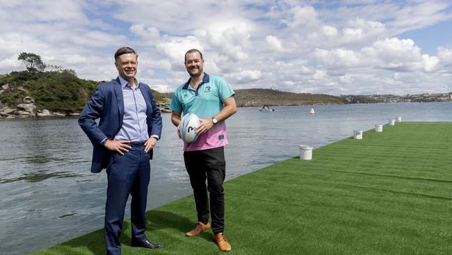 Aqua Rugby chairman Shane Anderton and Jimmy Galvin co-founder describe it as “Hong Kong Sevens meets the Monaco Grand Prix”. Picture: Nikki Short