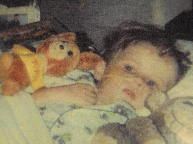 PJ had an operation for a brain aneurysm aged 5. Picture: Supplied