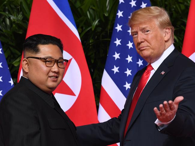 Donald Trump was in a war of words with Kim Jong Un during his presidency. Picture: AFP