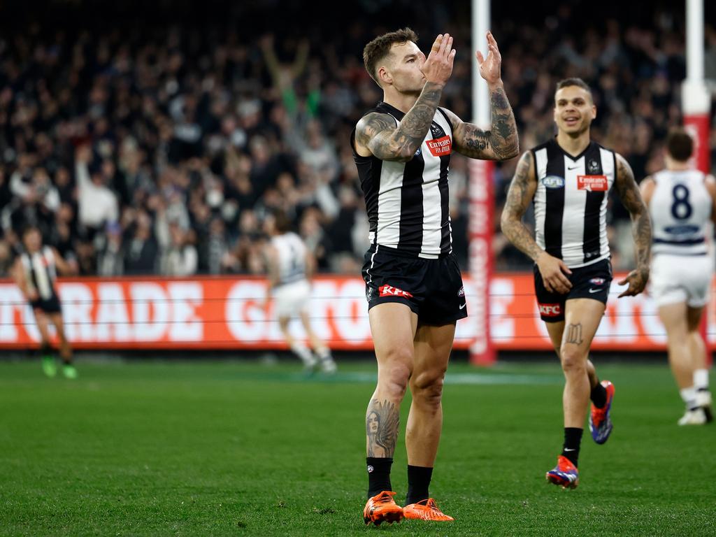 Jamie Elliott made a welcome return from injury for Collingwood. Picture: Michael Willson/AFL Photos via Getty Images