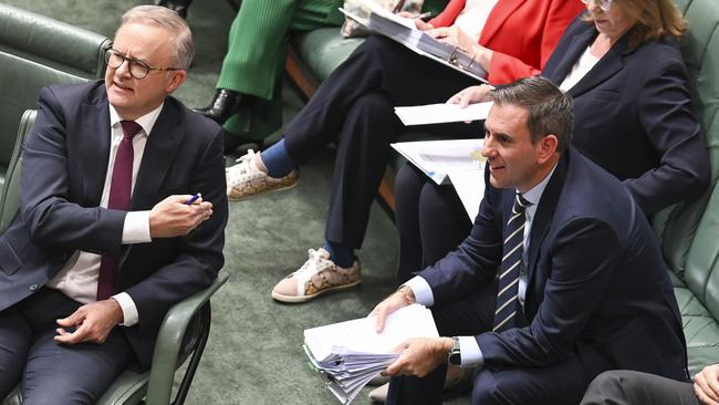 Prime Minister Anthony Albanese and Federal Treasurer Jim Chalmers have made a big deal of the government’s efforts to reduce inflation. Picture: NewsWire / Martin Ollman