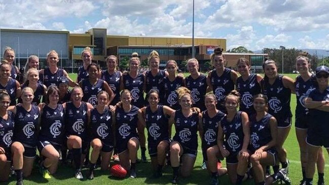 The Coolangatta Bluebirds after suffering a narrow loss to Bond University. SUPPLIED.