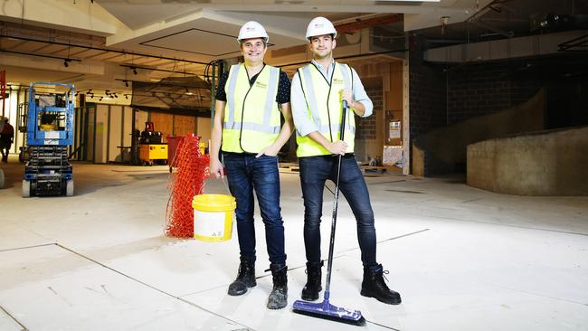 Will and Steve preview new Westfield Warringah Mall food court that will open in two weeks. Picture: Braden Fastier