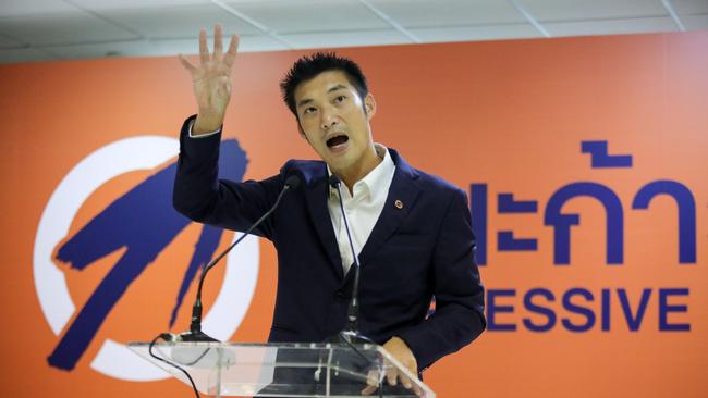 Thanathorn Juangroongruangkit, the billionaire former leader of the Future Forward Party, on Thursday. Picture: Getty Images