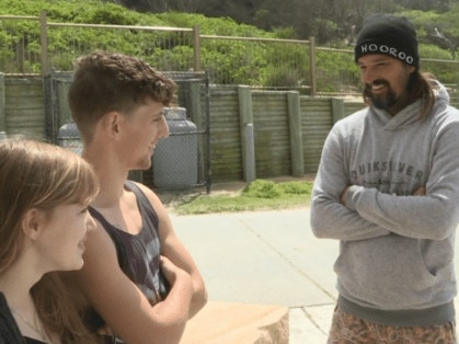 Matt Syron (right) saved teenager Caleb Wright from drowning. Picture: NBN