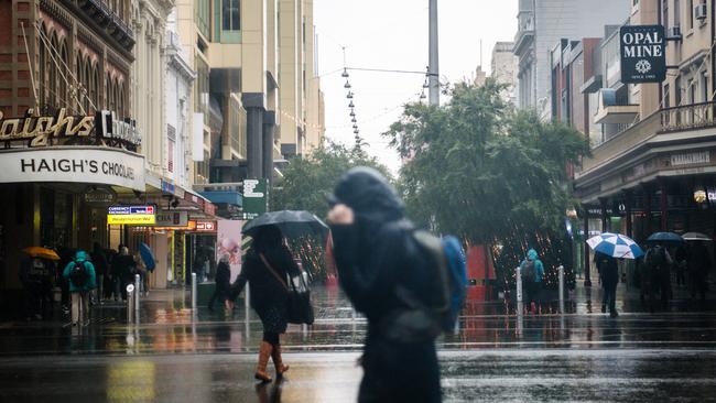 More than 9mm of rain has been recorded in Adelaide since Friday. Picture: AAP/Morgan Sette