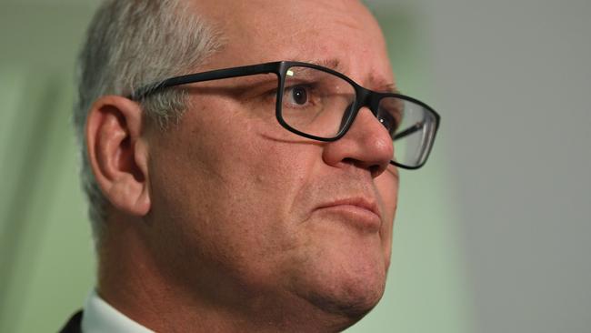 CANBERRA, AUSTRALIA - NewsWire Photos - May 30 2022: Former Prime Minister Scott Morrison speaks to media as he leaves the Liberal Party Room Meeting at Parliament House in Canberra. Picture: NCA NewsWire / Tracey Nearmy