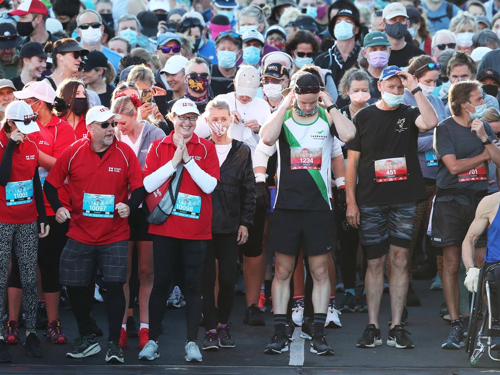 Walkers get ready to start. Picture: Nikki Davis-Jones