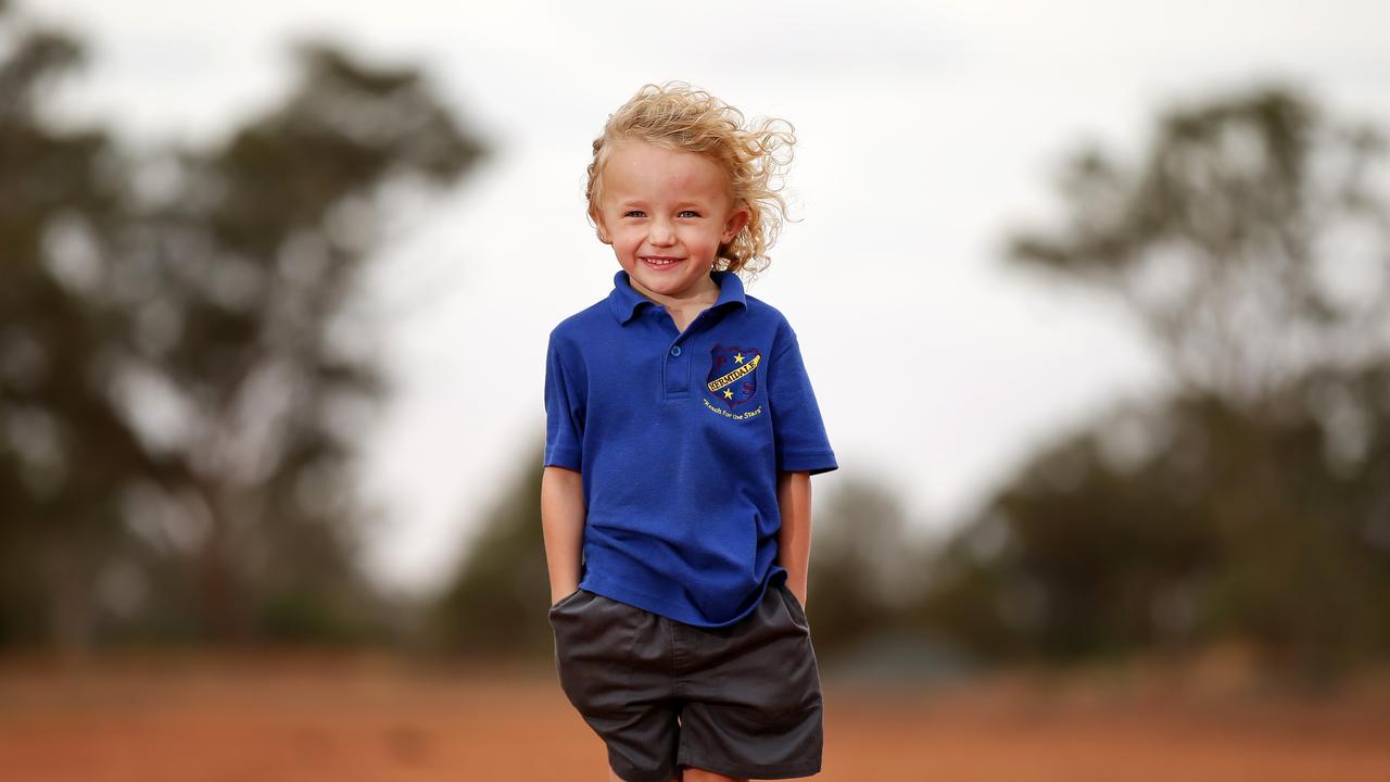 Hermidale Public School has 12 students including, Jimmy Smith, 5. Picture: Jonathan Ng