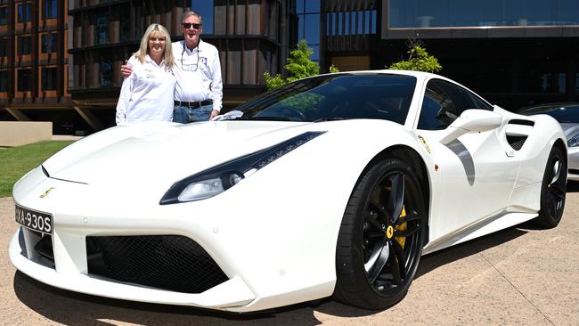 National Ferrari Owners club meet at Adelaide Oval. Photo: Naomi Jellicoe