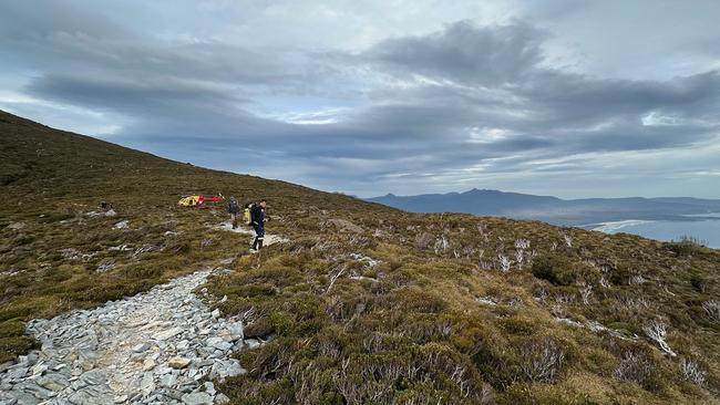 A bushwalker rescue operation at Ironbound Range at the Southwest National Park. Picture: Supplied.