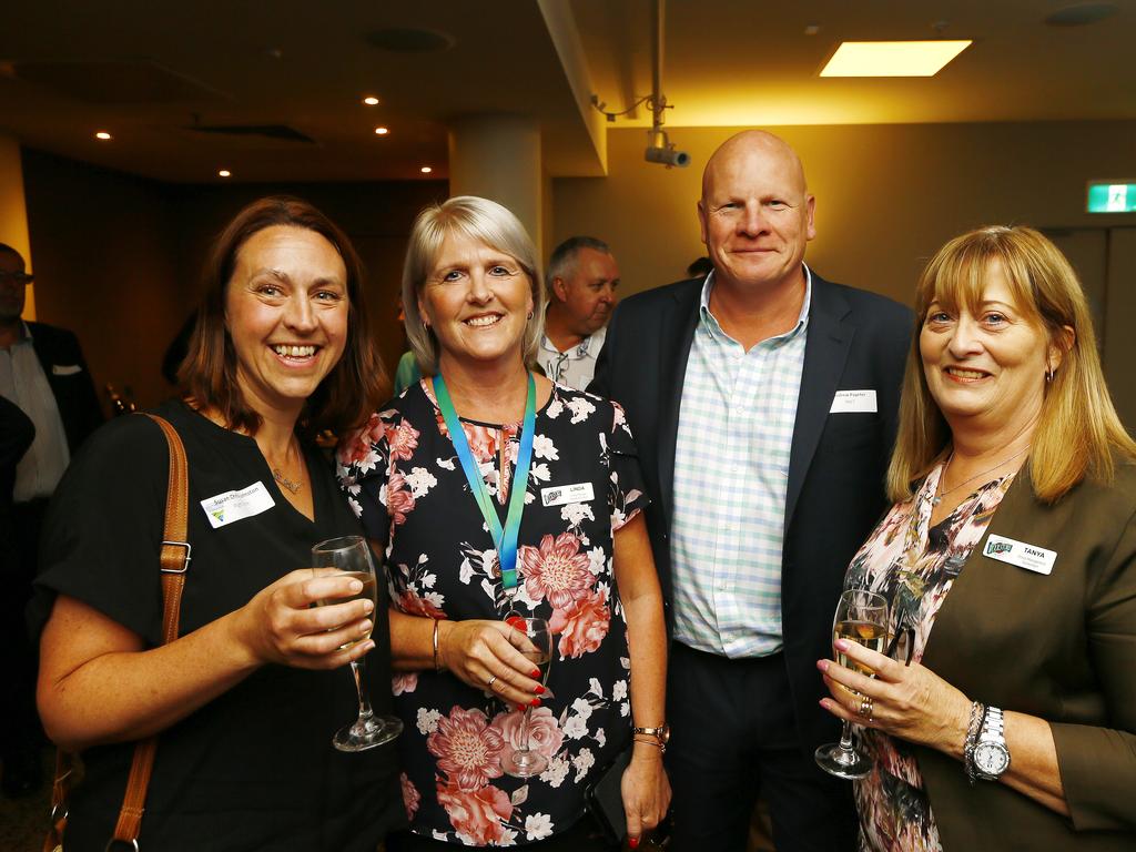 The Old Woolstore has a new bike washing service with a growth in tourism. To celebrate, drinks were held for stakeholders. (L-R) Sue Christie-Johnston of Lenah Valley, Linda and Andrew Paynter of Seven Mile Beach, Tanya Welch of Blackmans Bay. Picture: MATT THOMPSON