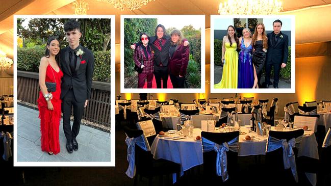 Grace Hutchinson and Caden Bentley, main inset, attended the 2022 Chisholm Catholic College year 12 formal at Victoria Park Marquee along with Lexi Anderson-Hodgson, Adrean Eedens and Bailey Irvine; and Georgia McKenzie, Chelsea Howard, Jacoa Richards and Ryans Sparkes.