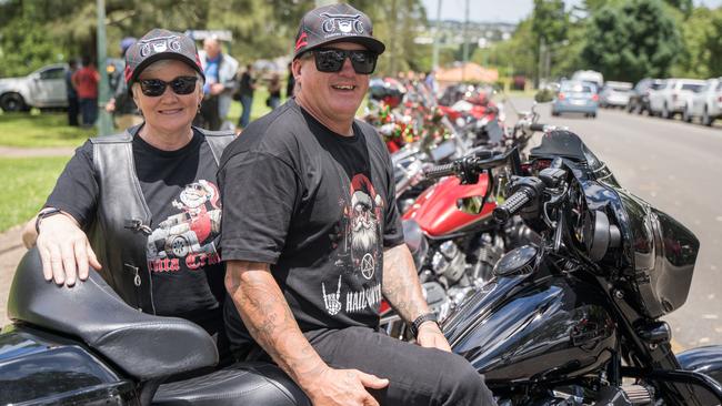 Michelle and Brett Washington at the Downs Motorcycle Sport Club 2024 toy run. Sunday, December 15, 2024. Picture: Christine Schindler