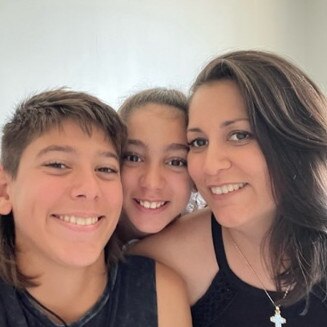 Efrosini with her son Yianni, 14, and daughter Alexia, 10. Picture: Supplied