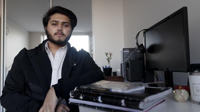 Year 12 student Mahad Amer at home in Blacktown. Picture: Nikki Short