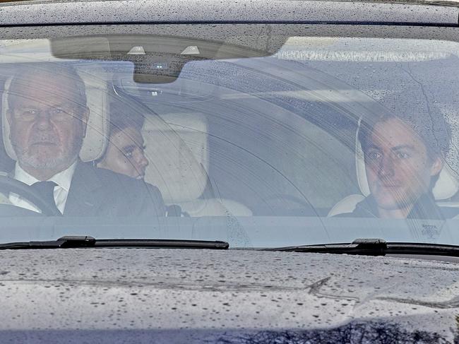 Princess Beatrice leaves the royal estate in Windsor, Berkshire, with fiancee Edoardo Mozzi. Picture: Getty Images