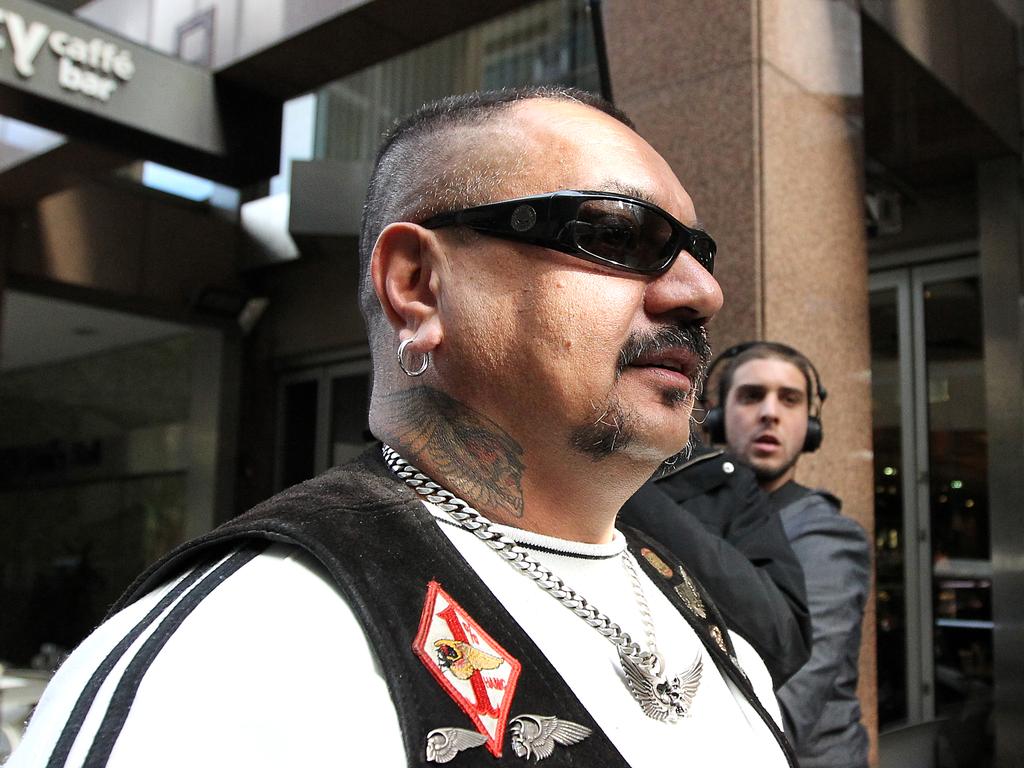 Hells Angels Derek Wainohu was on board QF 430 that landed in Sydney prior to the brawl. Picture: Brad Hunter