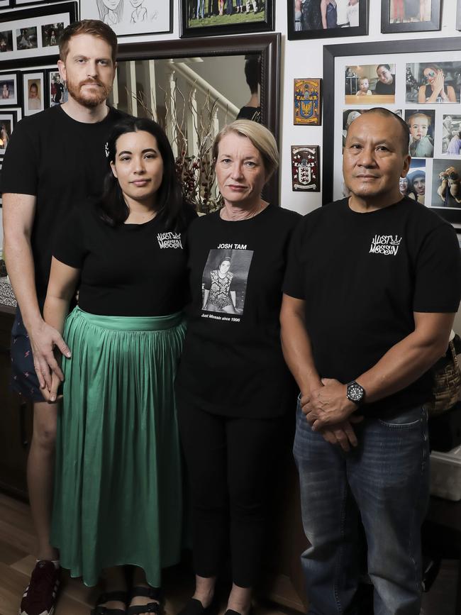 Julie and John Tam with daughter Dominique Bates and her husband Danny Bates. Picture: Mark Cranitch.