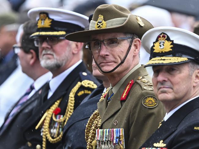 CANBERRA, AUSTRALIA, NewsWire Photos. AUGUST 18, 2023: Chief of the Defence Force of Australia, Angus Campbell at the commemorative service to mark the 50th anniversary of the end of Australia's involvement in the Vietnam War on ANZAC Parade in Canberra. Picture: NCA NewsWire / Martin Ollman