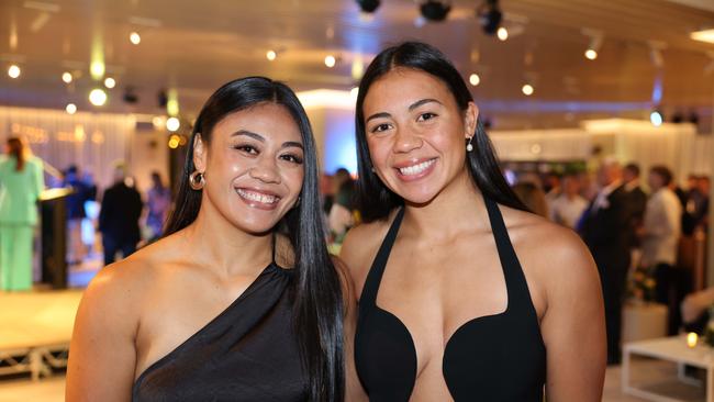 Jasmine Fogavini and Sienna Lofipo at the Gold Coast Titans NRLW 2025 Season Launch at Isoletto The Star Gold Coast. Picture, Portia Large.