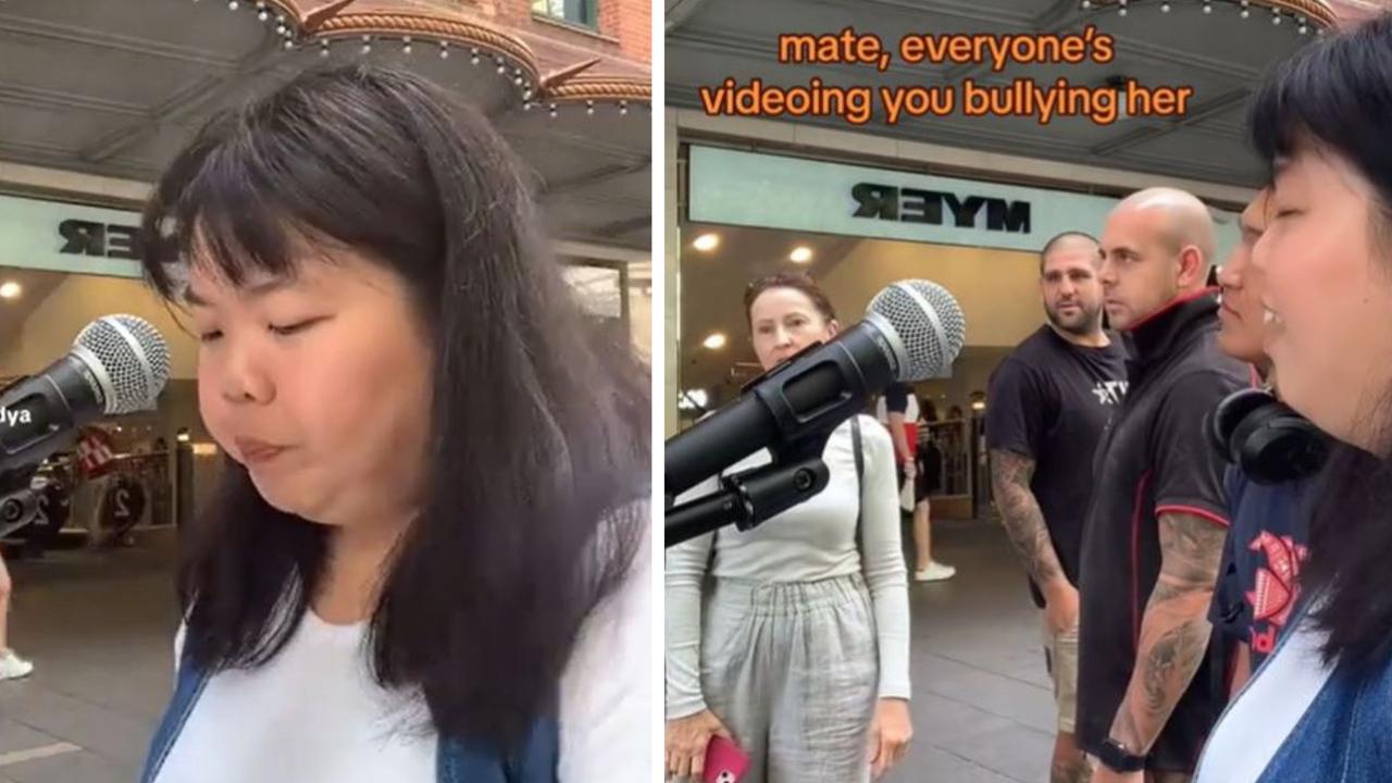 ‘Bullying her’: Sydney busker fight goes viral