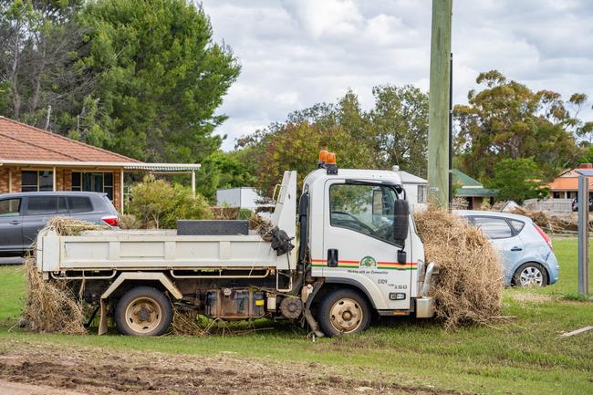 Huge storms late Sunday caused a massive flash flood in the middle of the night in Eugowra, with houses washed off their foundations, and cars and other items strewn though the town. Picture: Chris Watson/Farmpix Photography